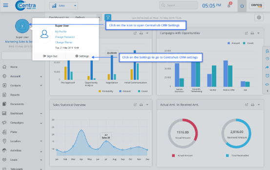 Business Card View in CentraHub CRM CentraHub CRM Software